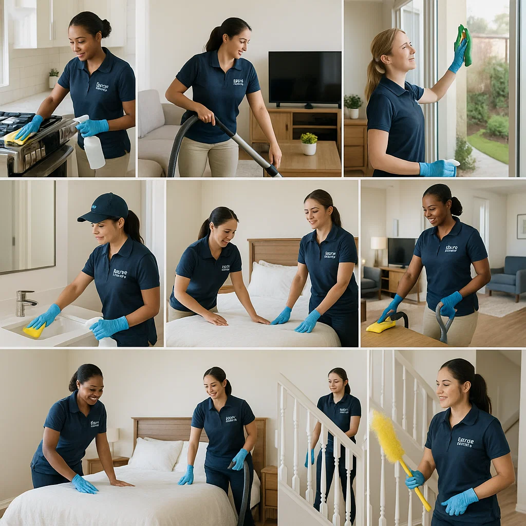 Bravo Maids professional cleaners performing detailed move out cleaning services inside a rental property