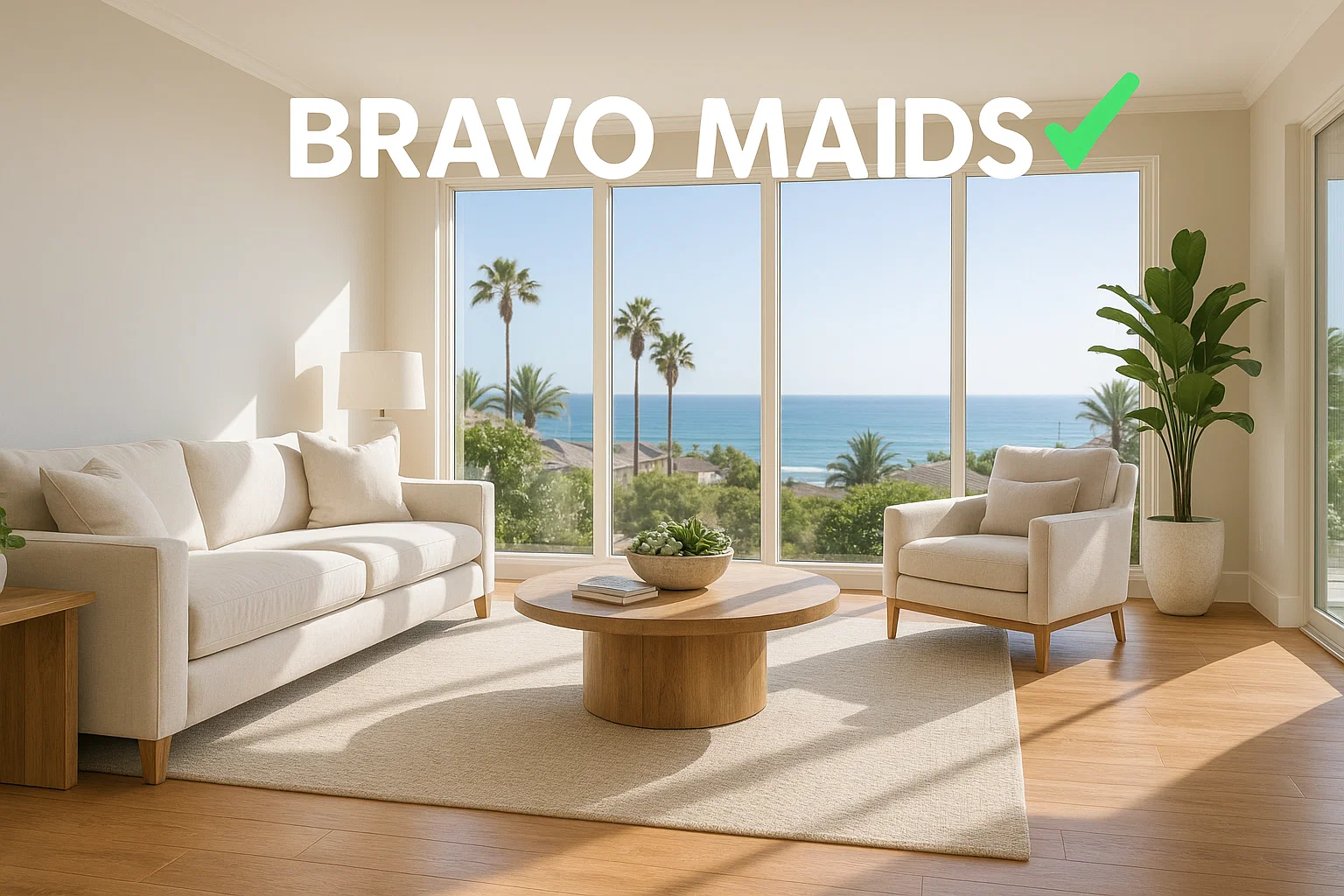 Carlsbad house cleaning services modern coastal living room freshly cleaned