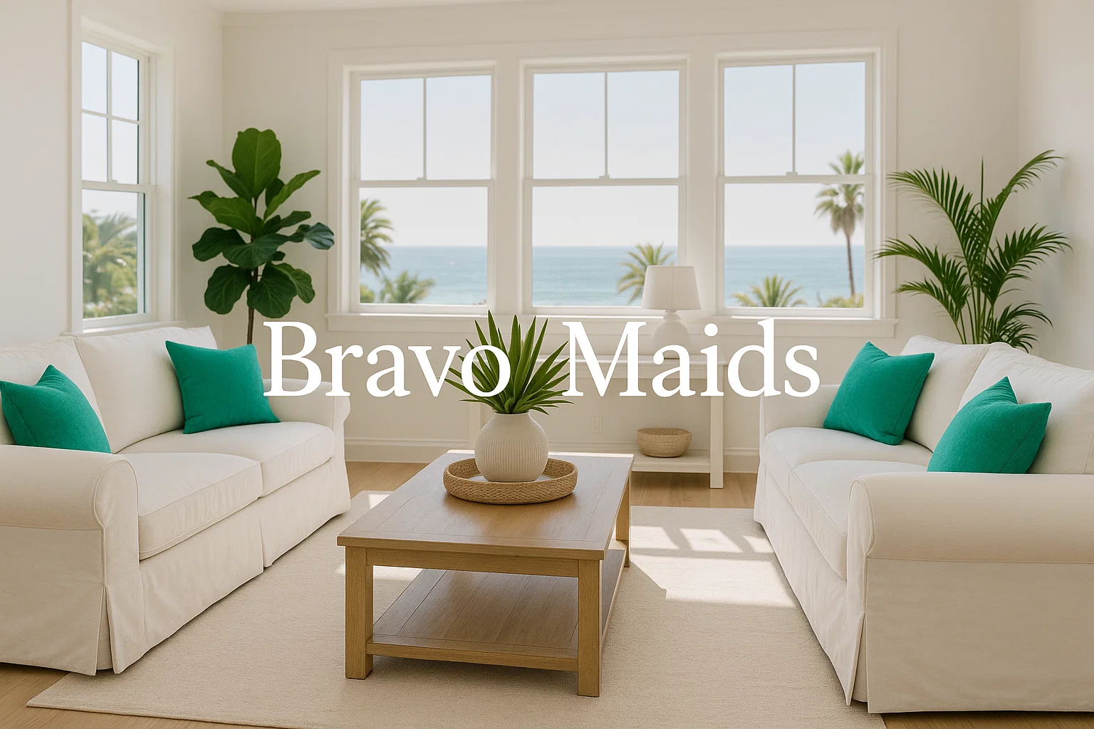 Deep cleaning services San Diego coastal living room freshly cleaned