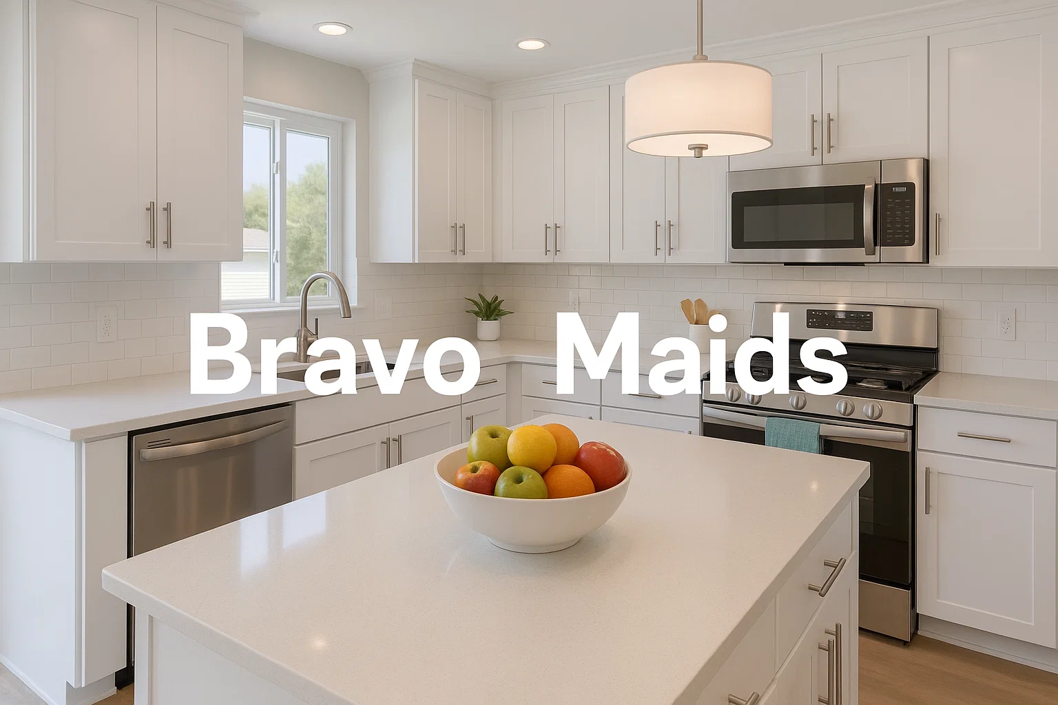 Maid service Solana Beach – spotless kitchen with quartz countertops