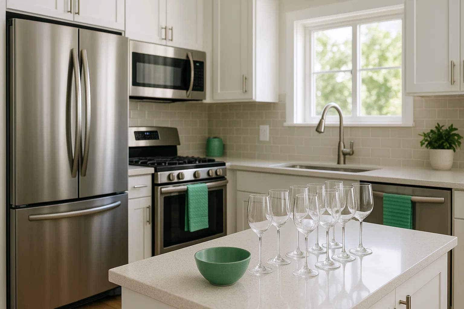 Party cleaning service San Diego modern kitchen spotless after party