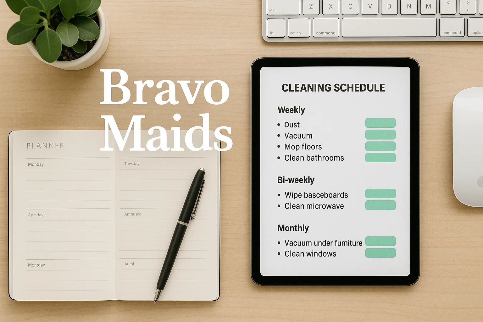 San Diego family cleaning schedule calendar