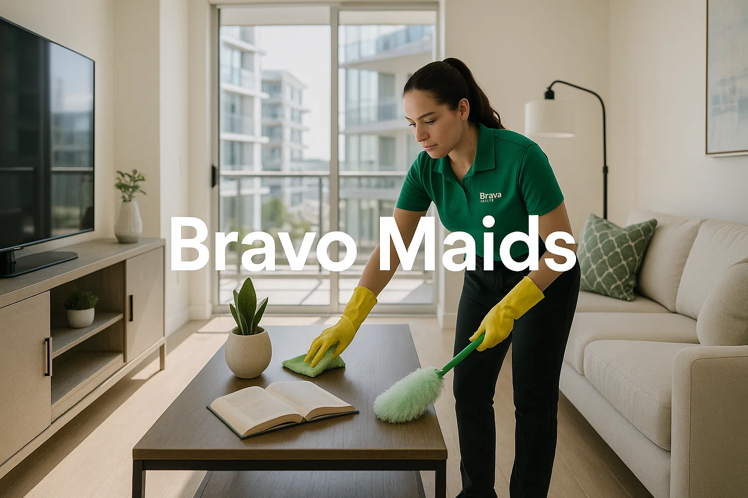 Professional cleaner working in San Diego home