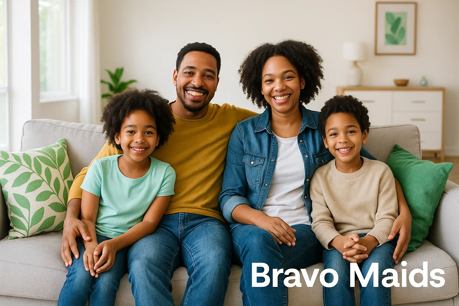 Family enjoying their freshly cleaned San Diego home with Bravo Maids