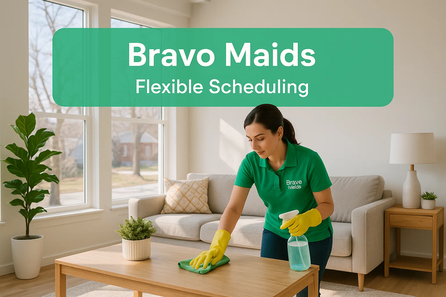 Bravo Maids professional cleaning modern living room in San Diego