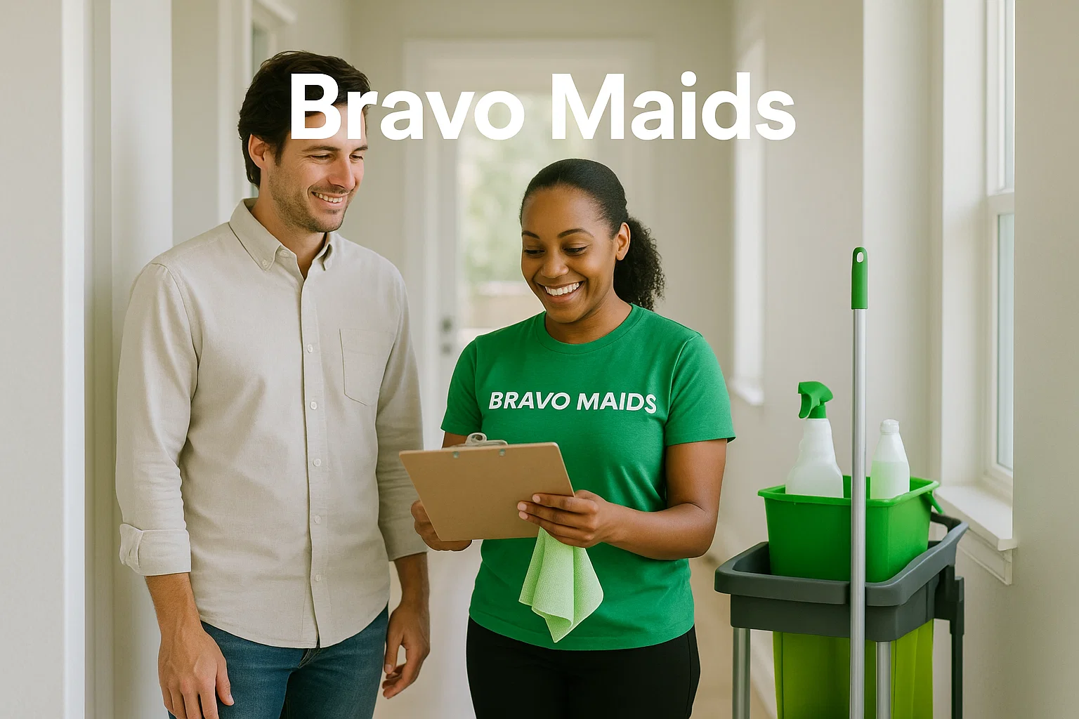 Final Inspection — Move Out Cleaning Del Mar Cleaner and tenant performing final inspection after a move out cleaning in Del Mar