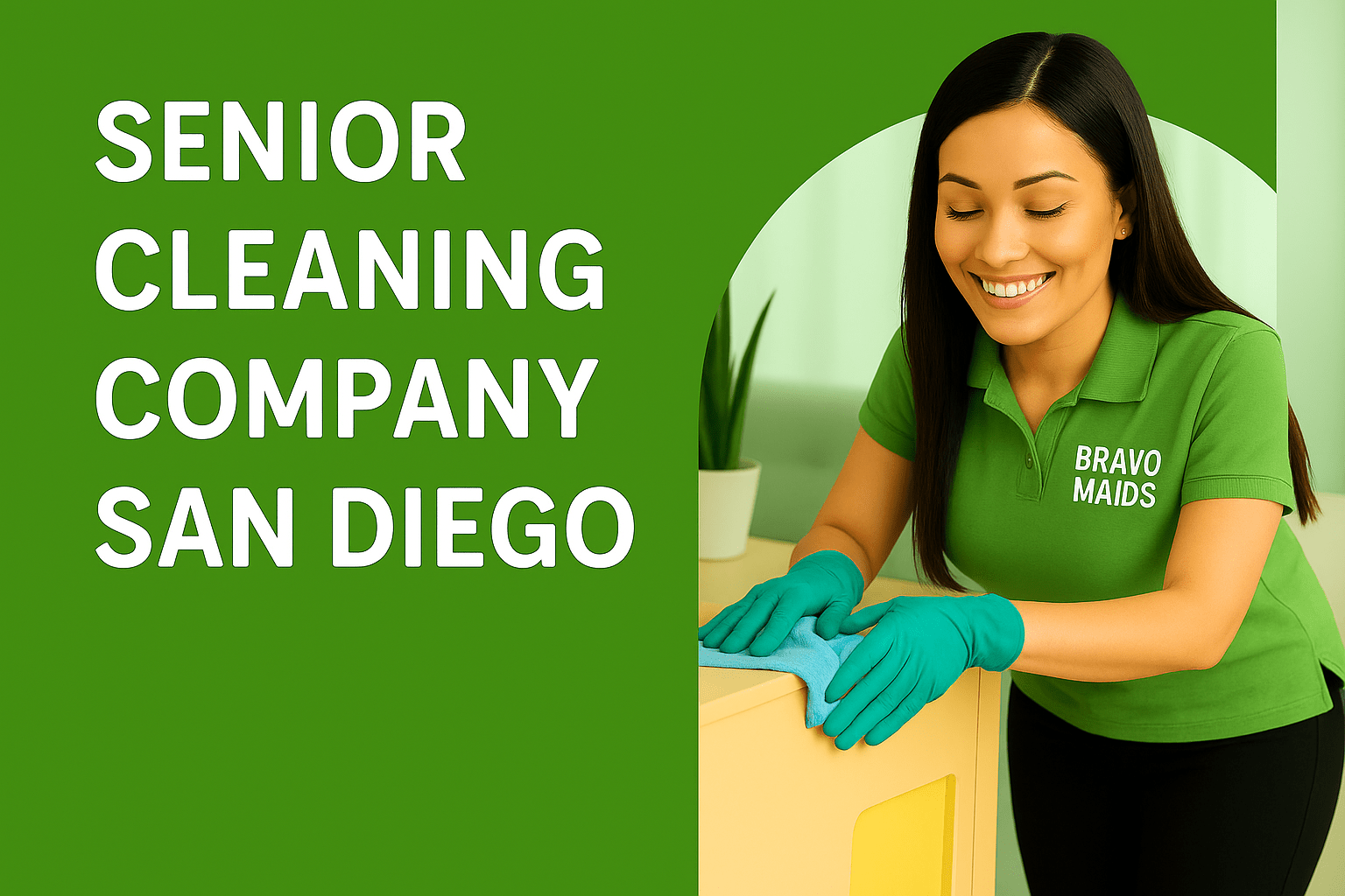 Bravo Maids professional cleaner helping senior homeowner in San Diego